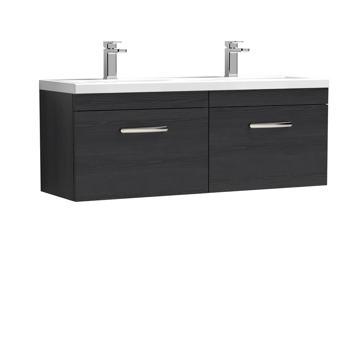 NUIE 1200mm Wall Hung Cabinet With Double Ceramic Basin
