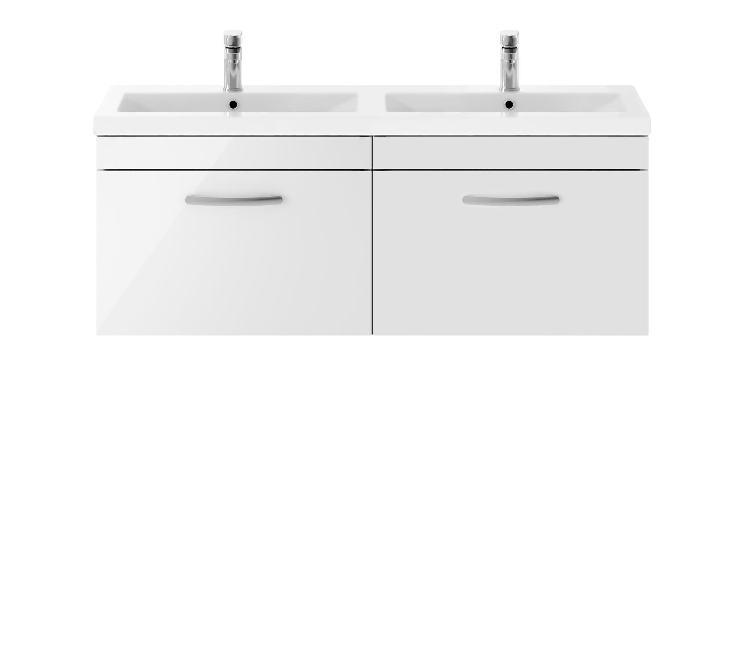 NUIE 1200mm Wall Hung Cabinet With Double Ceramic Basin