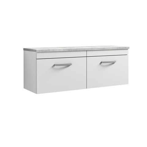 NUIE 1200mm Wall Hung 2-Drawer Unit & Laminate Worktop