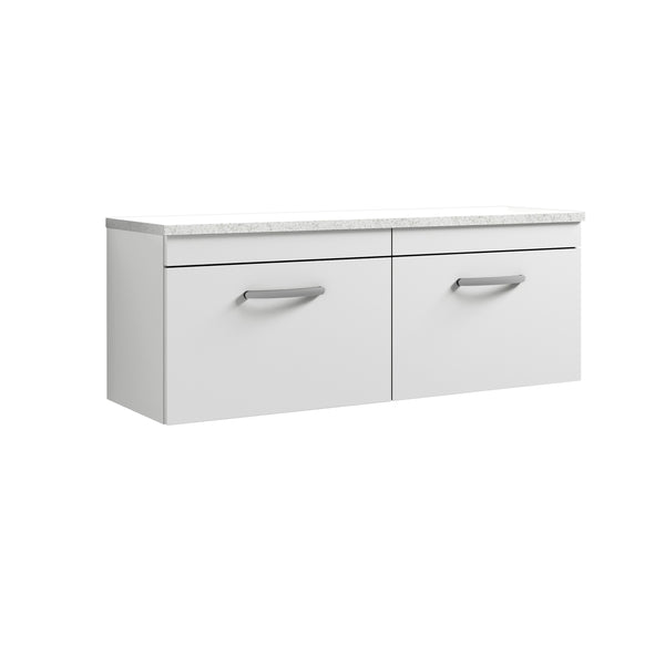 NUIE 1200mm Wall Hung 2-Drawer Unit & Laminate Worktop