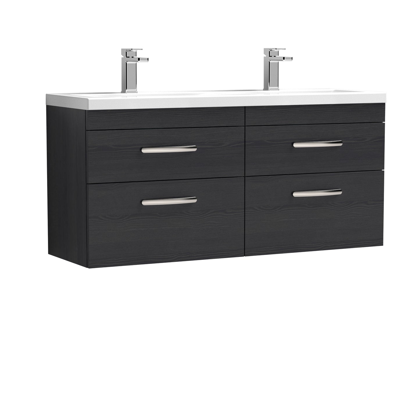 NUIE 1200mm Wall Hung Cabinet With Double Ceramic Basin