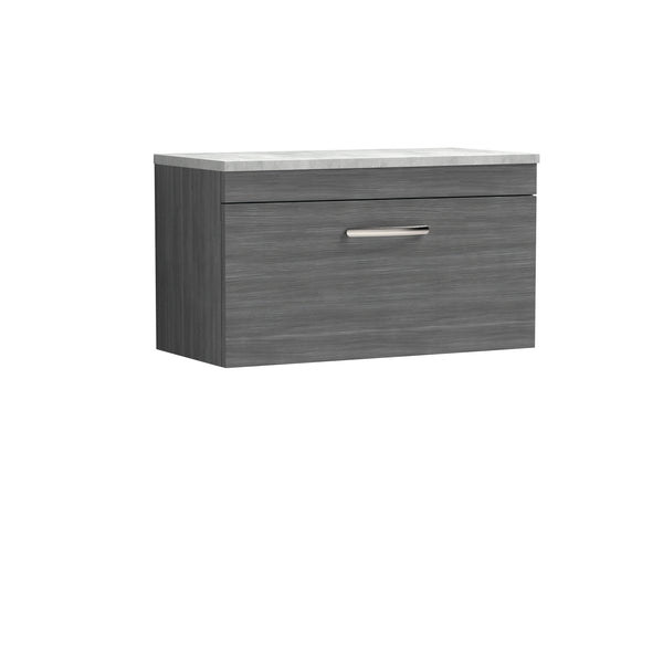 NUIE 800mm Wall Hung Vanity With Grey Worktop
