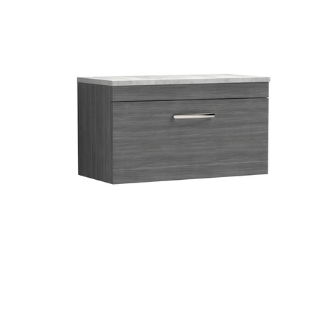 NUIE 800mm Wall Hung Vanity With Grey Worktop