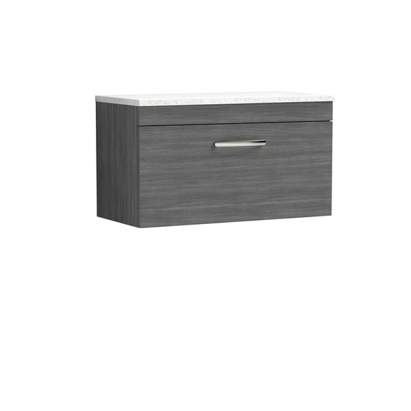 NUIE 800mm Wall Hung Vanity With Sparkling White Worktop