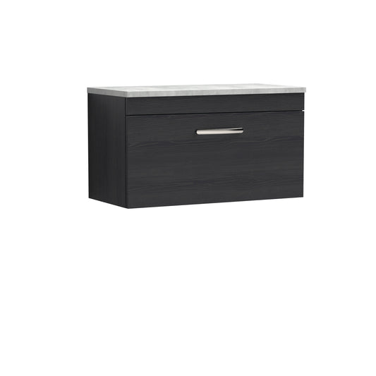 NUIE 800mm Wall Hung Vanity With Grey Worktop