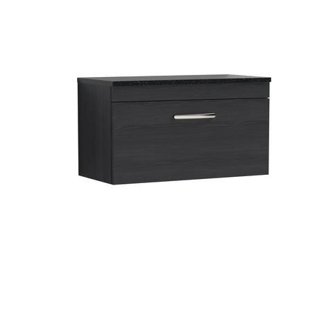 NUIE 800mm Wall Hung Vanity With Sparkling Black Worktop