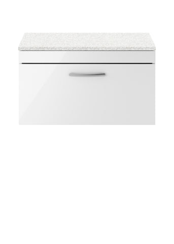 NUIE 800mm Wall Hung Vanity With Sparkling White Worktop