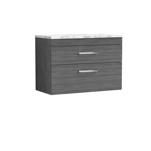 NUIE 800 Wall Hung 2-Drawer Unit & Laminate Worktop
