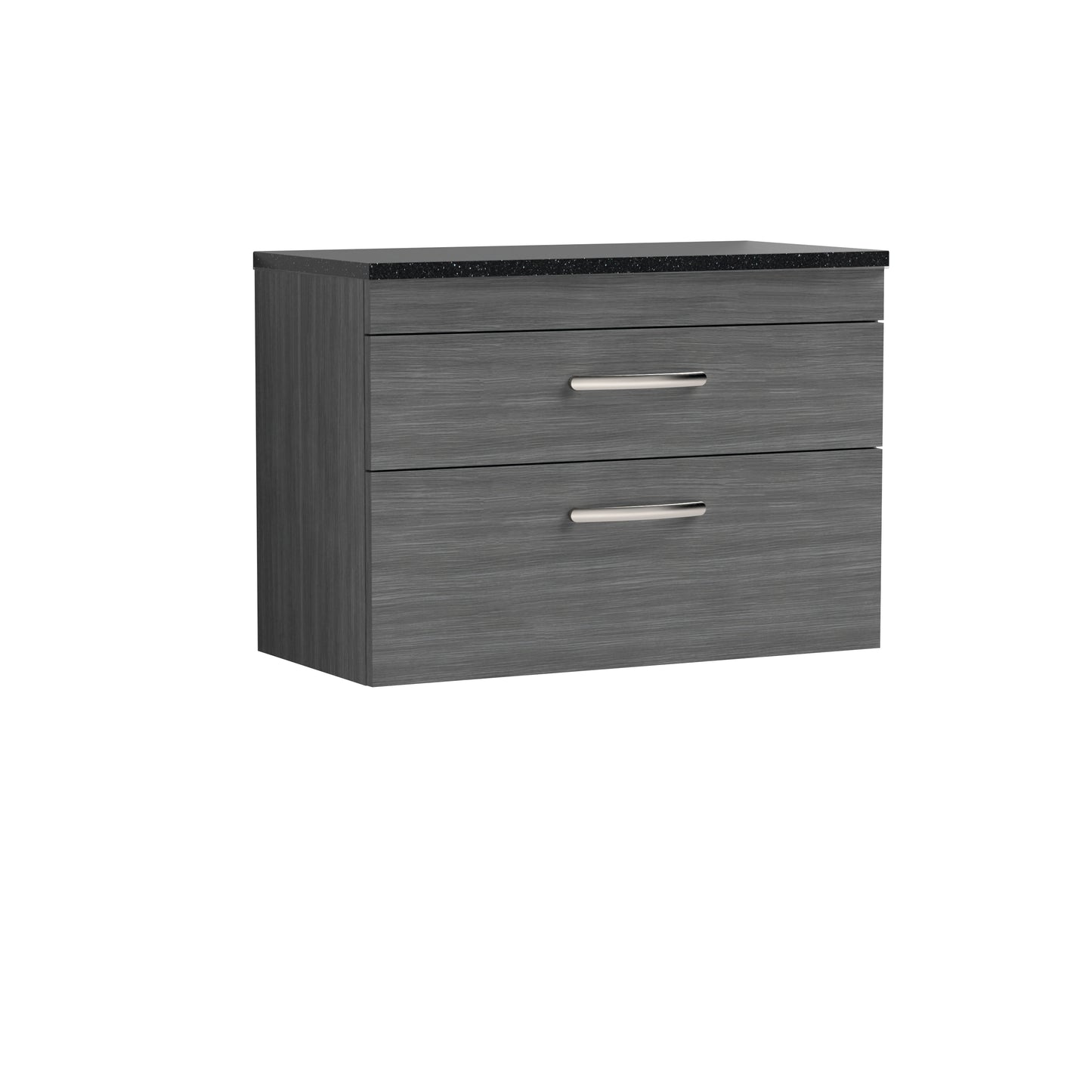 NUIE 800mm Wall Hung Vanity With Sparkling Black Worktop