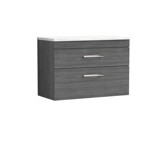NUIE 800mm Wall Hung Vanity With Sparkling White Worktop