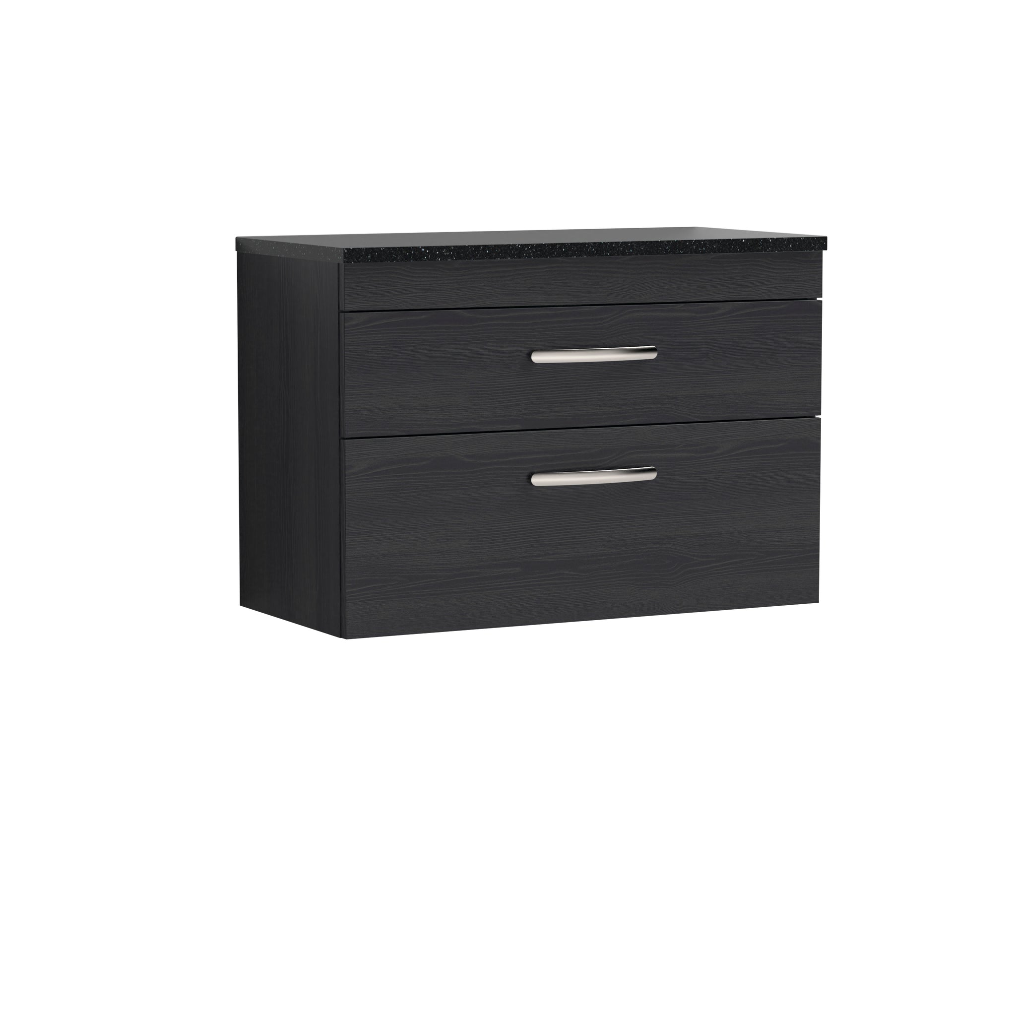 NUIE 800mm Wall Hung Vanity With Sparkling Black Worktop