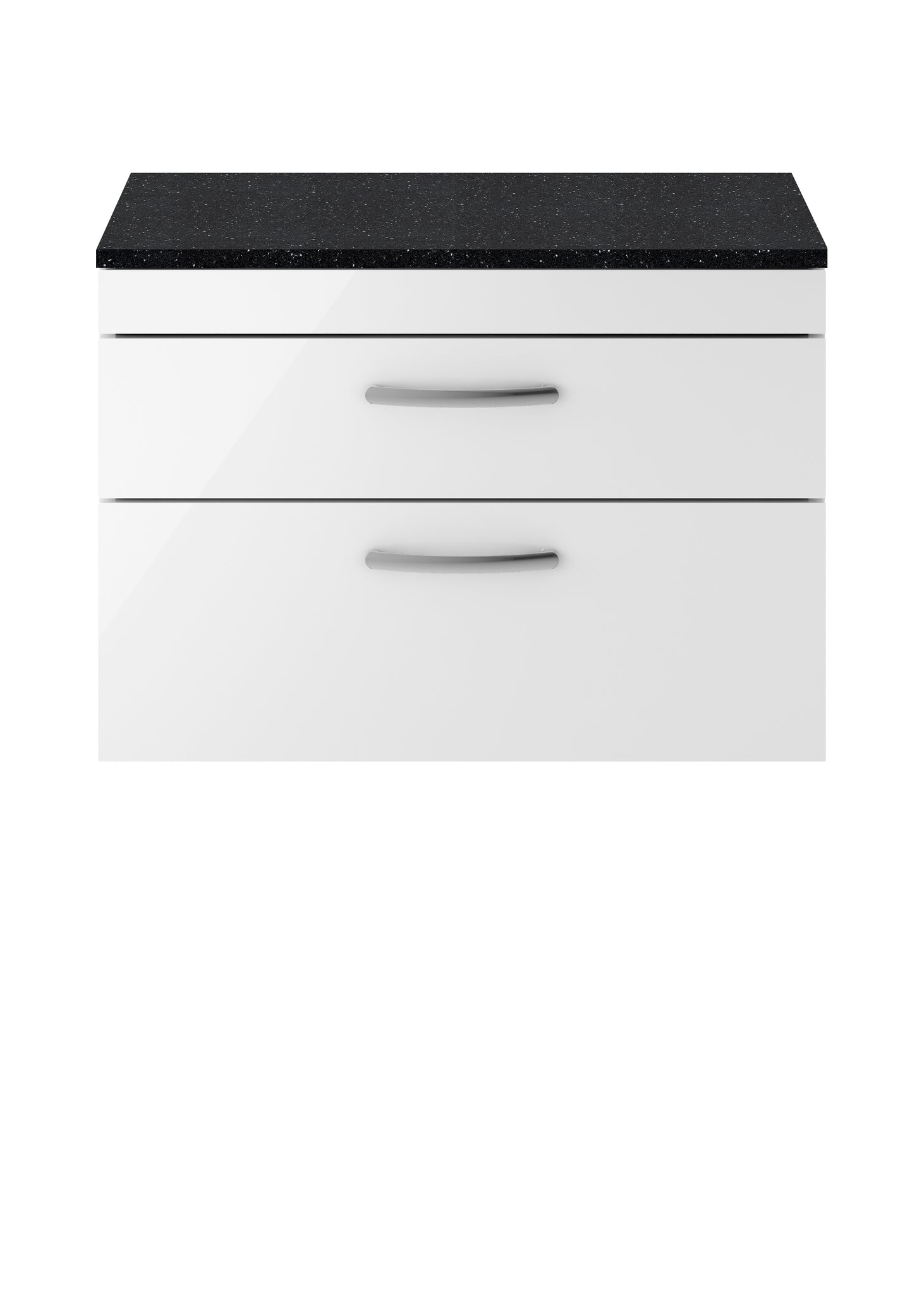 NUIE 800mm Wall Hung Vanity With Sparkling Black Worktop