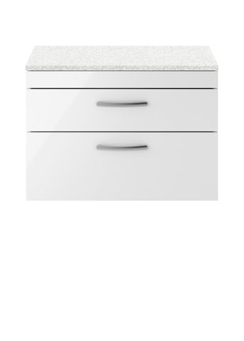 NUIE 800mm Wall Hung Vanity With Sparkling White Worktop