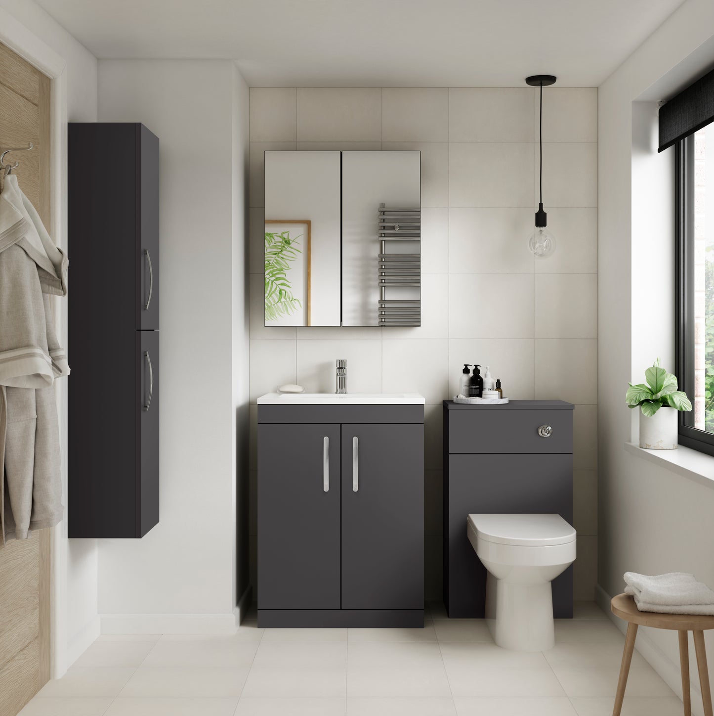 NUIE 600mm Floor Standing Cabinet With Basin 2