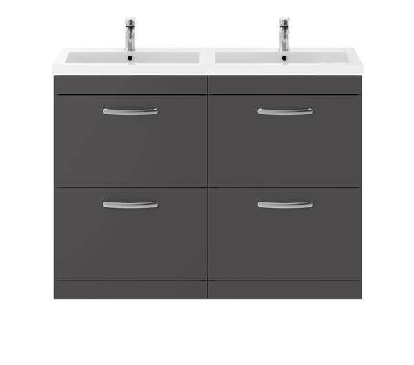 NUIE 1200mm Floor Standing Cabinet With Double Basin