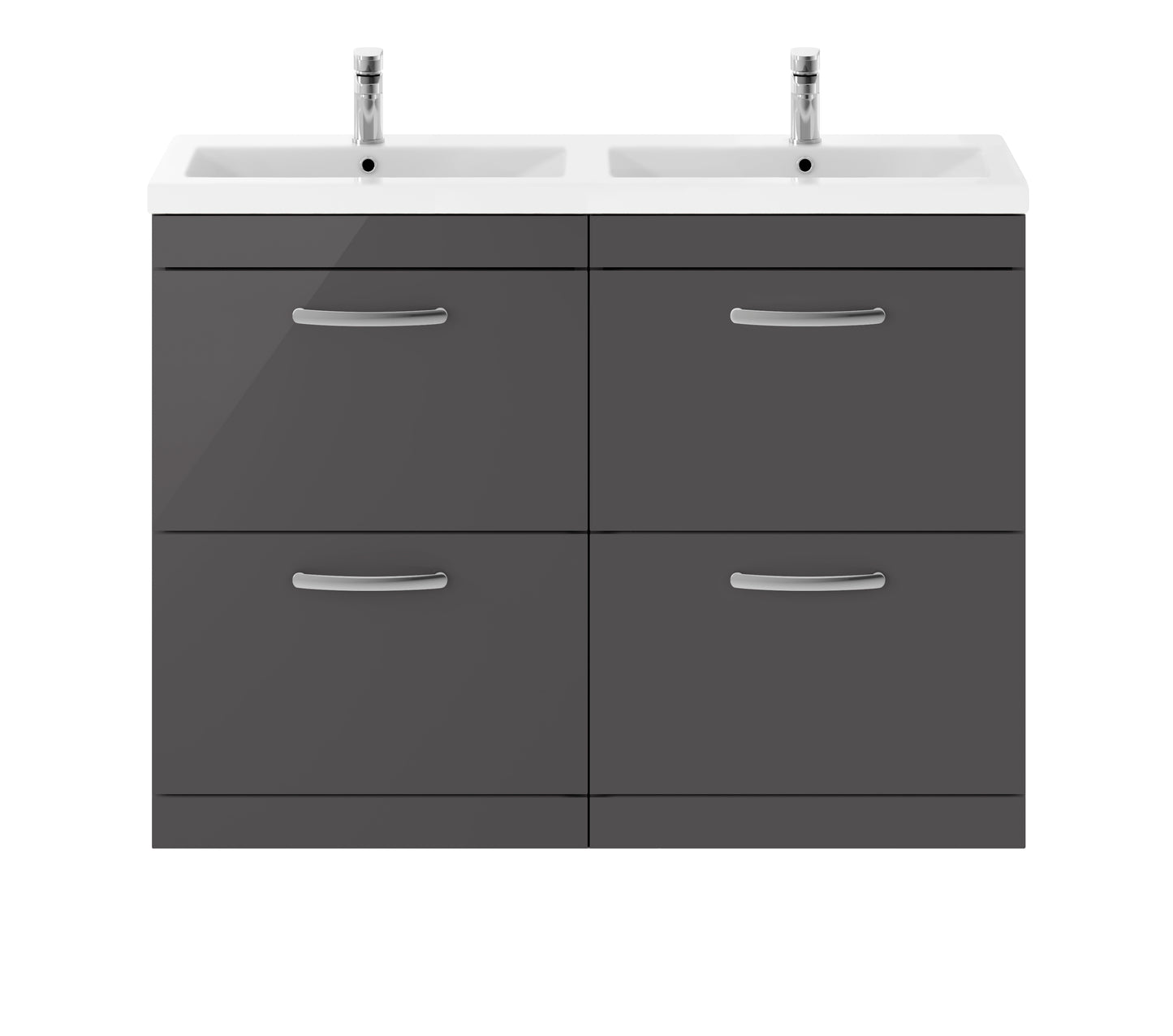 NUIE 1200mm Floor Standing Cabinet With Double Ceramic Basin