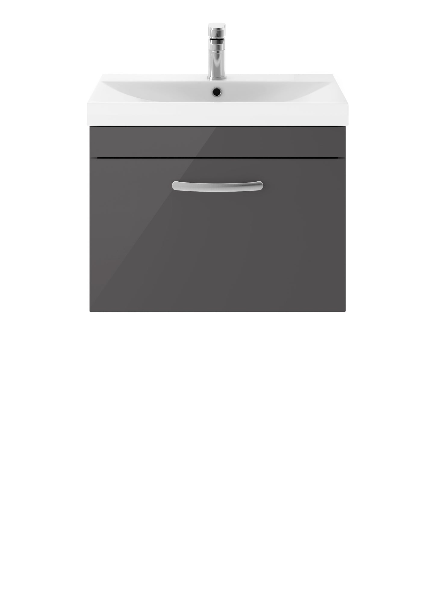 NUIE 600mm Wall Hung Cabinet With Basin 3
