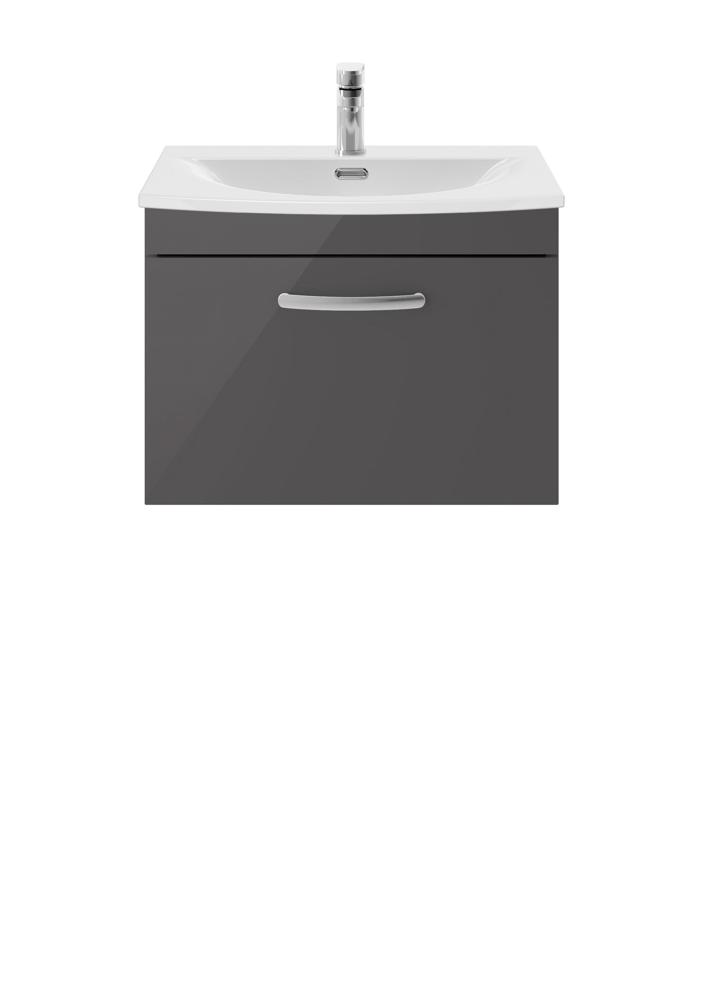 NUIE 600mm Wall Hung Cabinet With Basin 4