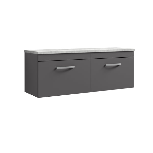 NUIE 1200mm Wall Hung 2-Drawer Unit & Laminate Worktop