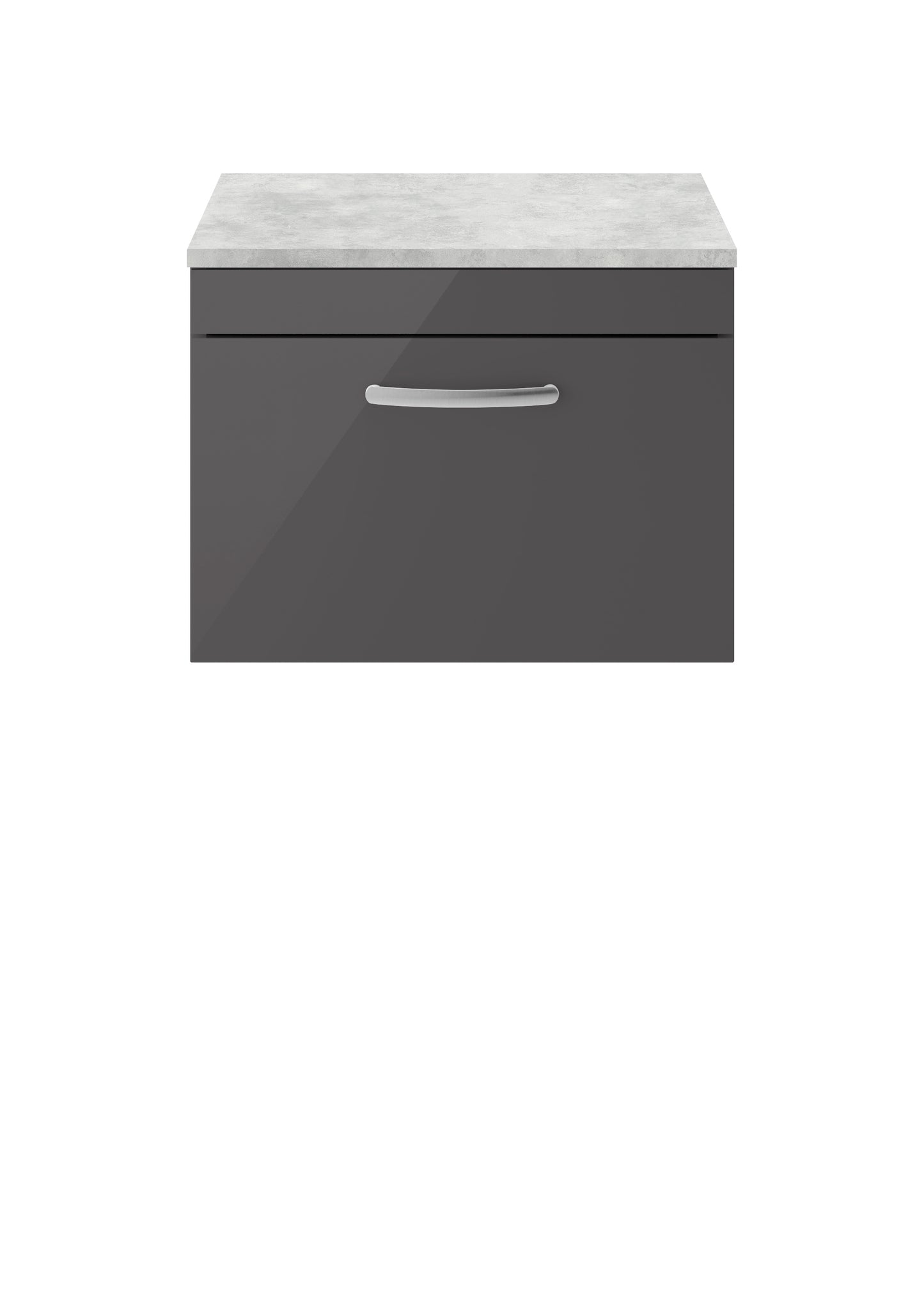 NUIE 600mm Wall Hung Cabinet With Grey Worktop