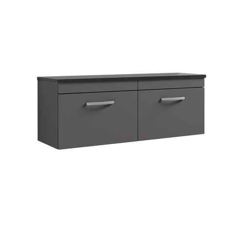 NUIE 1200mm Wall Hung 2-Drawer Unit & Laminate Worktop