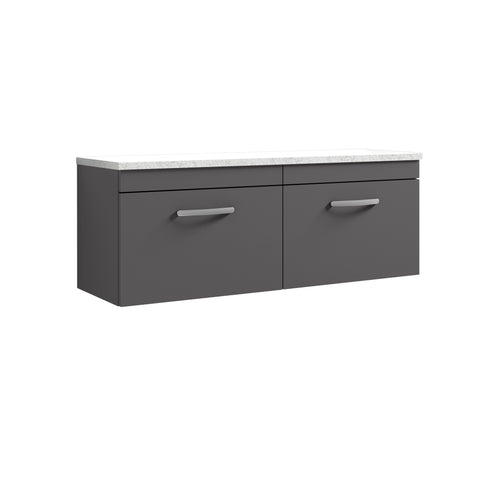 NUIE 1200mm Wall Hung 2-Drawer Unit & Laminate Worktop