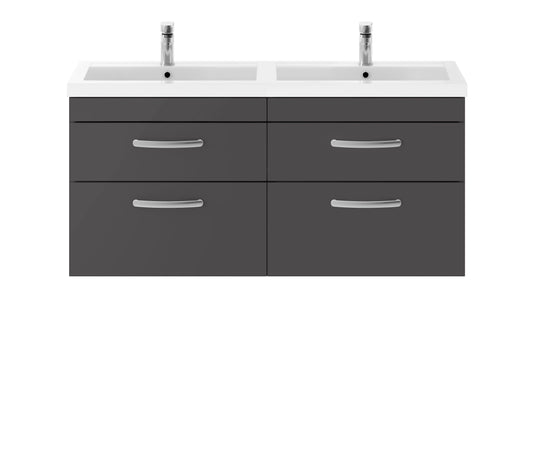 NUIE 1200mm Wall Hung Cabinet With Double Basin