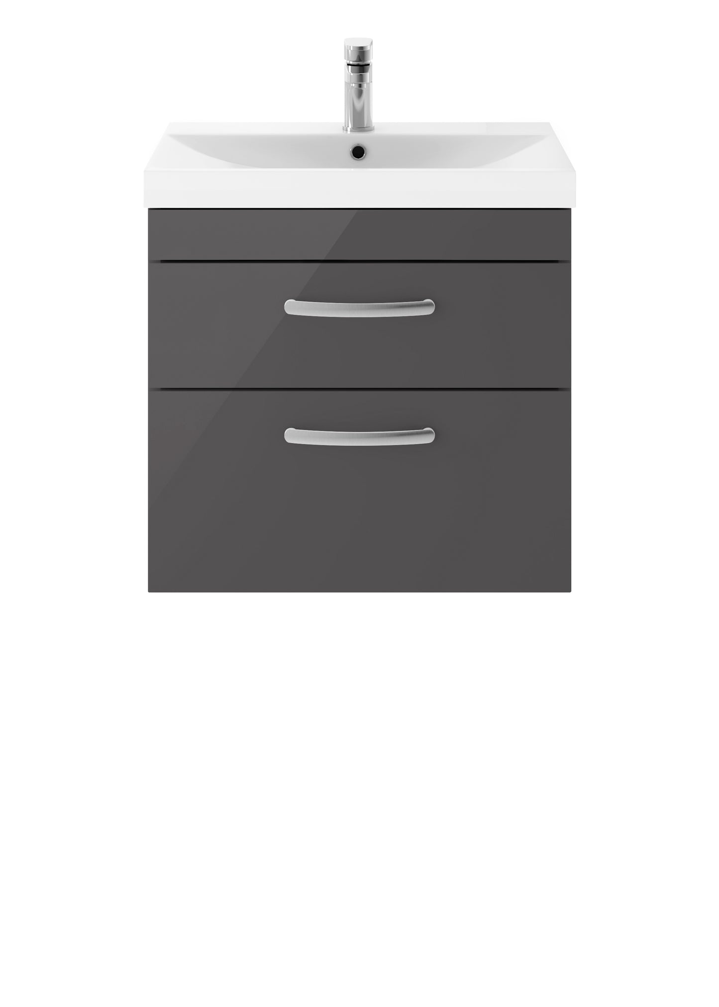 NUIE 600mm Wall Hung Cabinet With Basin 3