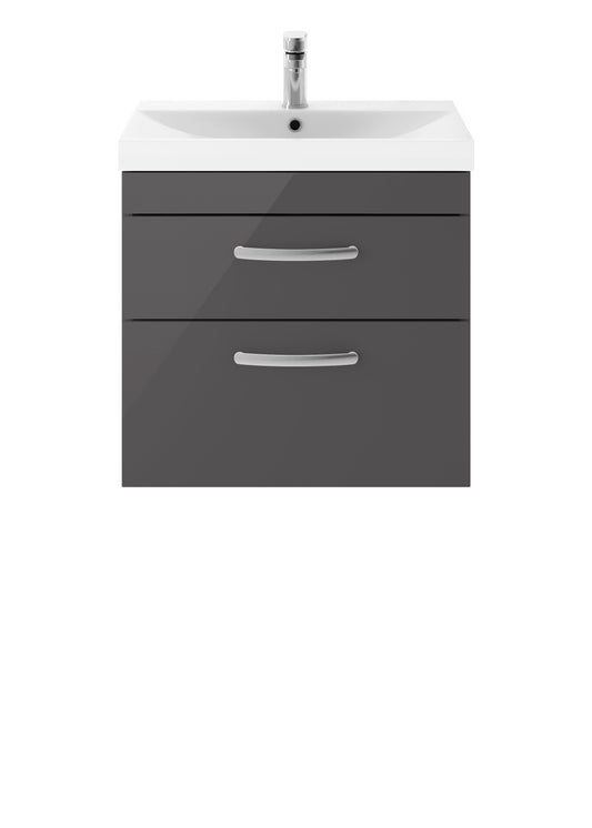 NUIE 600mm Wall Hung Cabinet With Basin 3