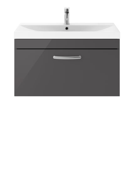NUIE 800mm Wall Hung Cabinet With Basin 3
