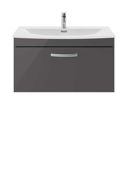 NUIE 800mm Wall Hung Cabinet With Basin 4