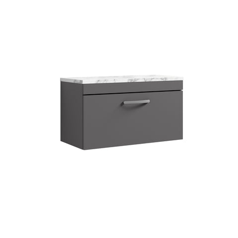 NUIE 800 Wall Hung Single Drawer Unit & Laminate Worktop