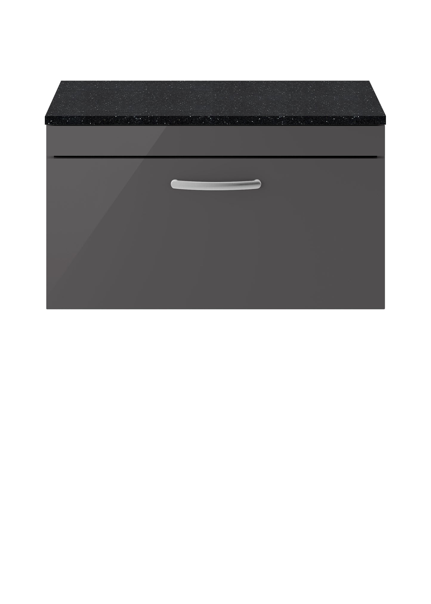 NUIE 800mm Wall Hung Cabinet With Sparkling Black Worktop