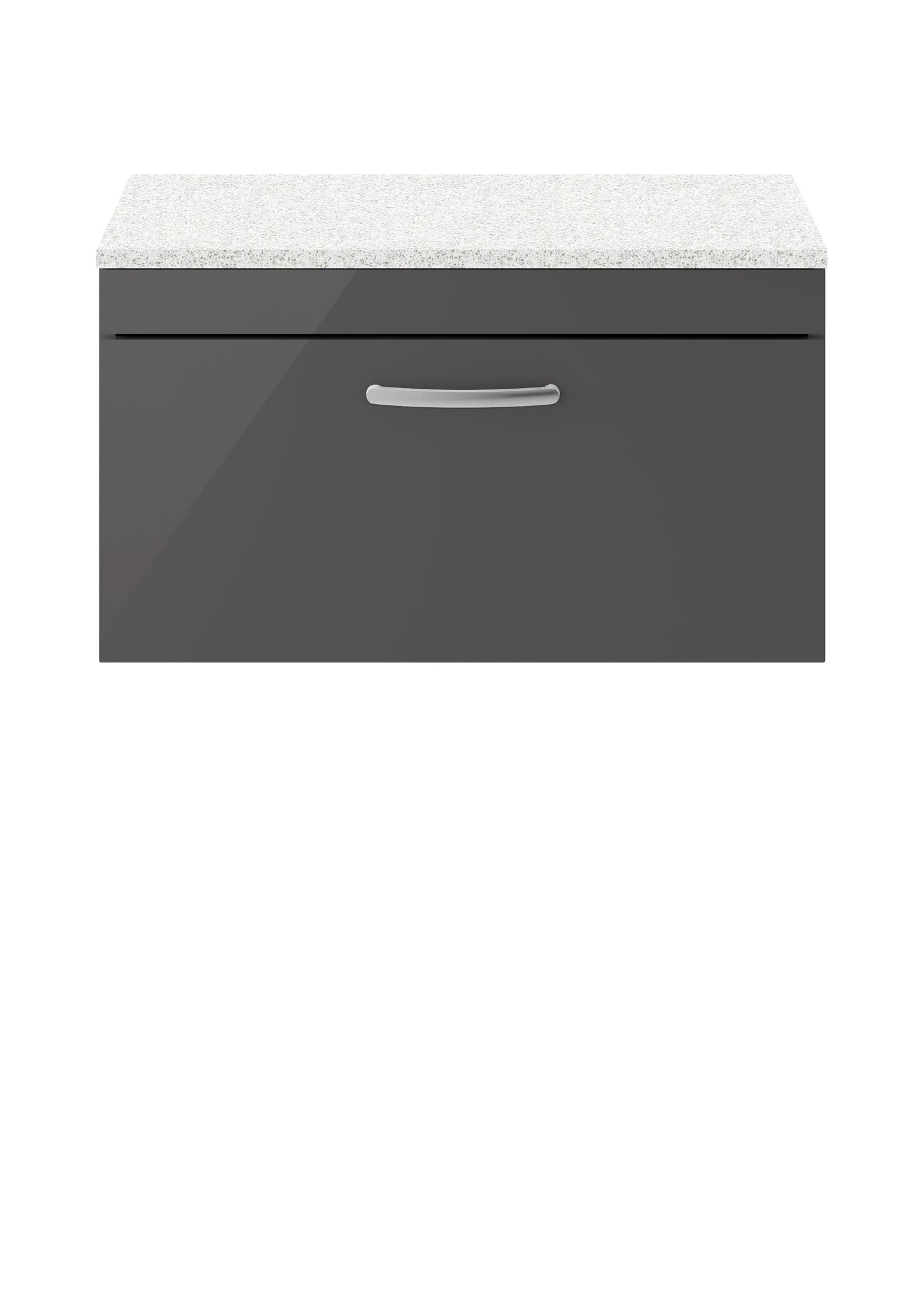 NUIE 800mm Wall Hung Cabinet With Sparkling White Worktop