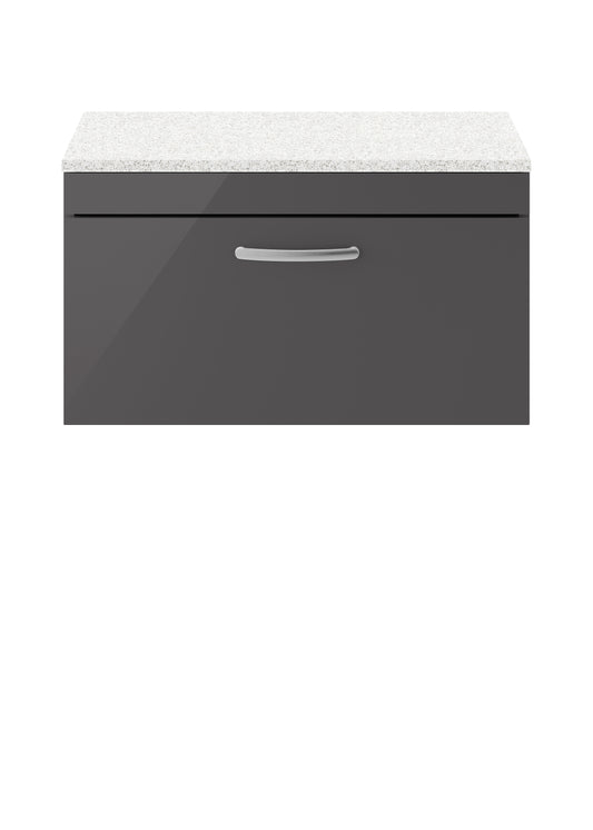NUIE 800mm Wall Hung Cabinet With Sparkling White Worktop