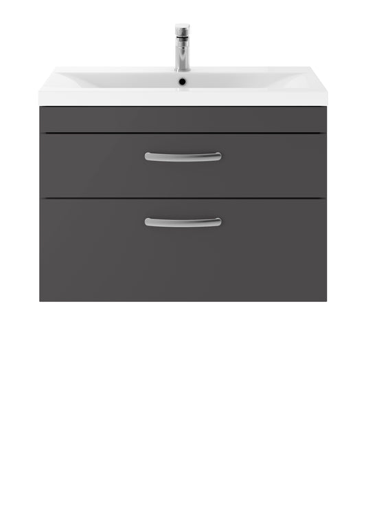 NUIE 800mm Wall Hung Cabinet With Basin 1