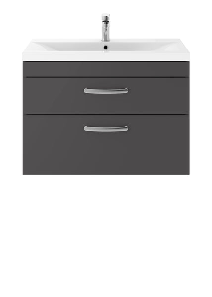 NUIE 800mm Wall Hung Cabinet With Basin 1