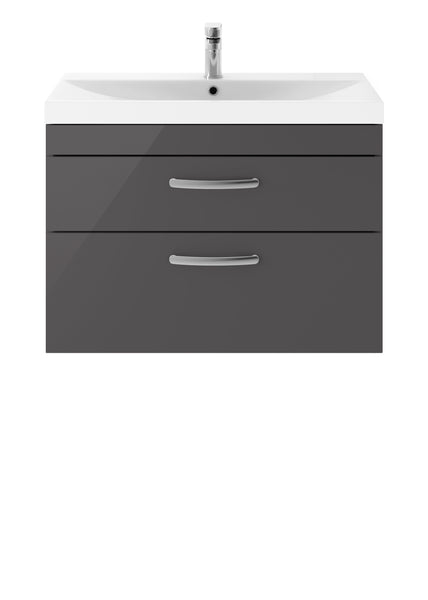 NUIE 800mm Wall Hung Cabinet With Basin 3