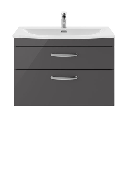 NUIE 800mm Wall Hung Cabinet With Basin 4