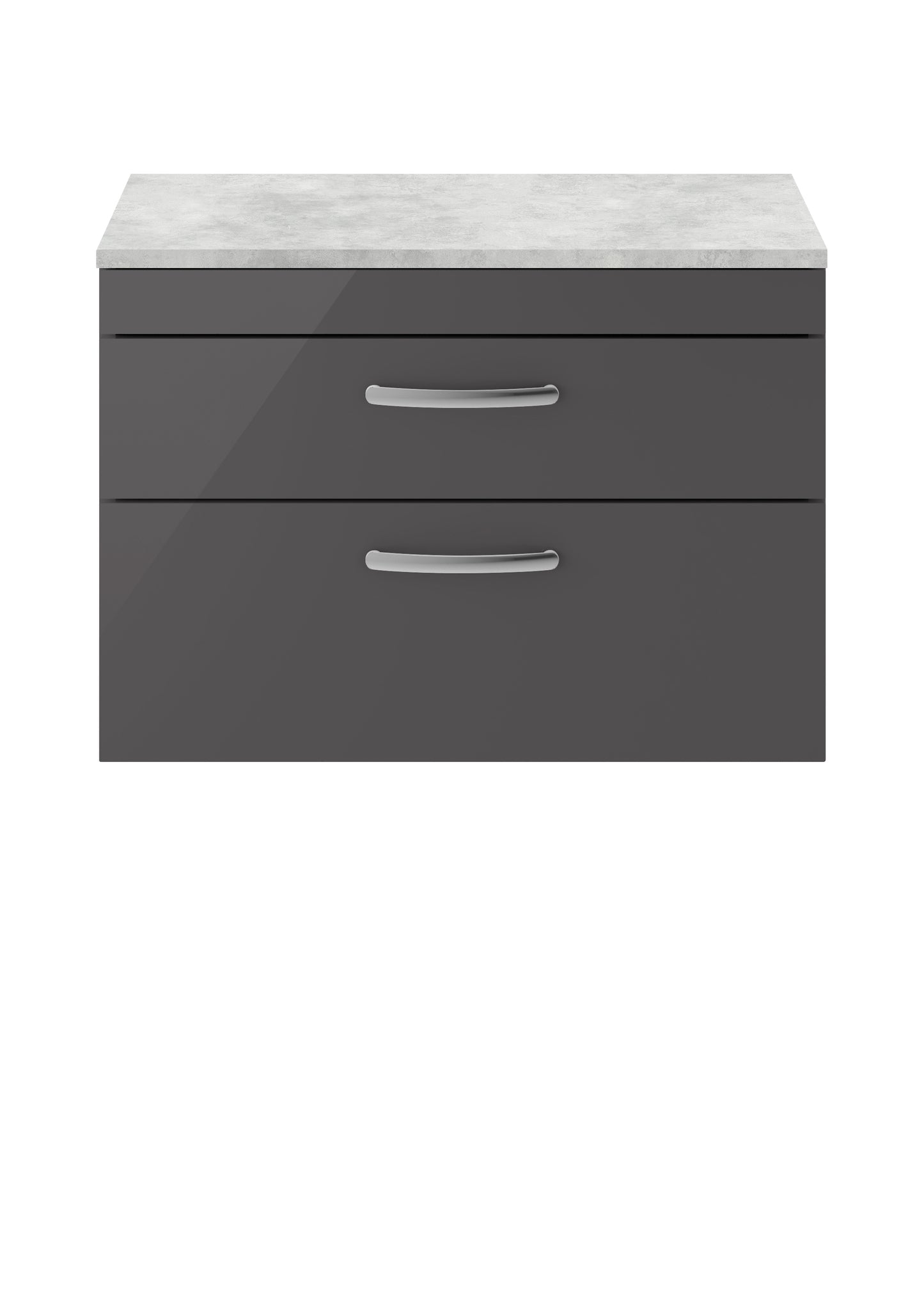 NUIE 800mm Wall Hung Cabinet With Grey Worktop