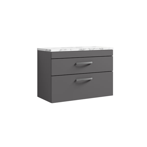 NUIE 800 Wall Hung 2-Drawer Unit & Laminate Worktop