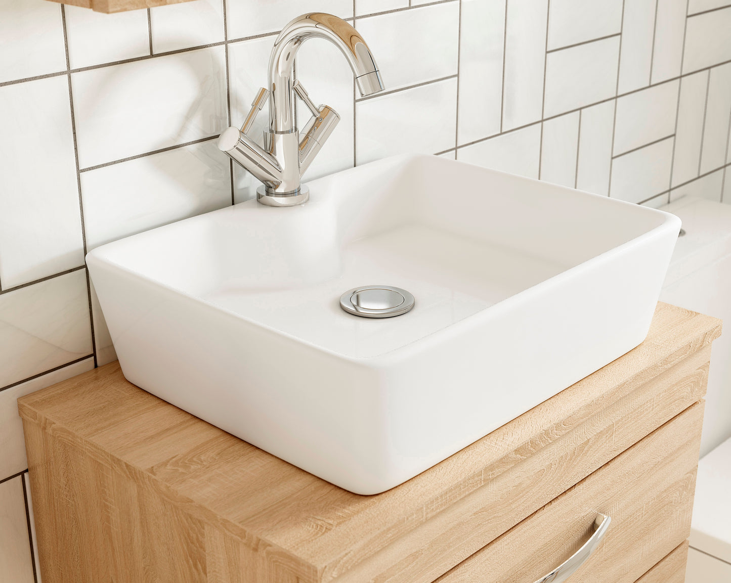 NUIE 600mm Wall Hung Vanity With Worktop