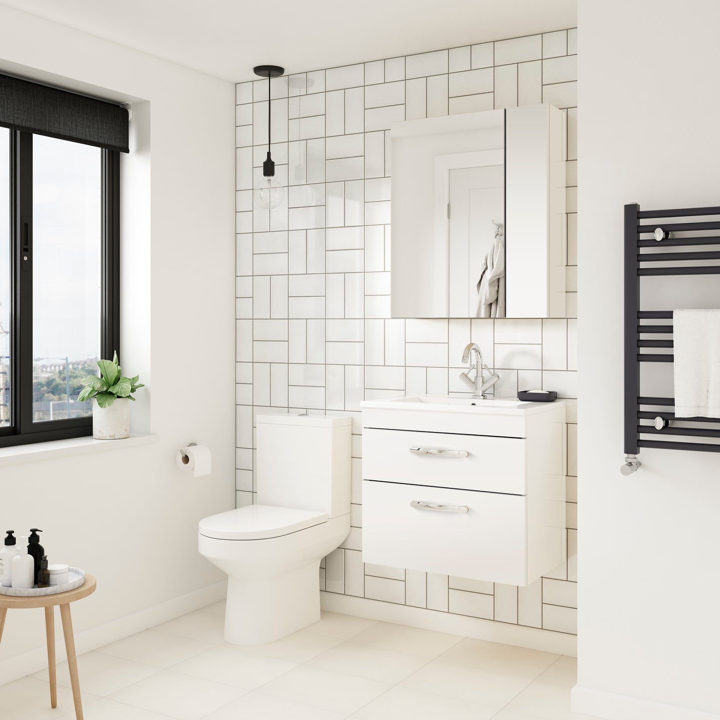 NUIE 800mm Wall Hung Vanity With Basin 2
