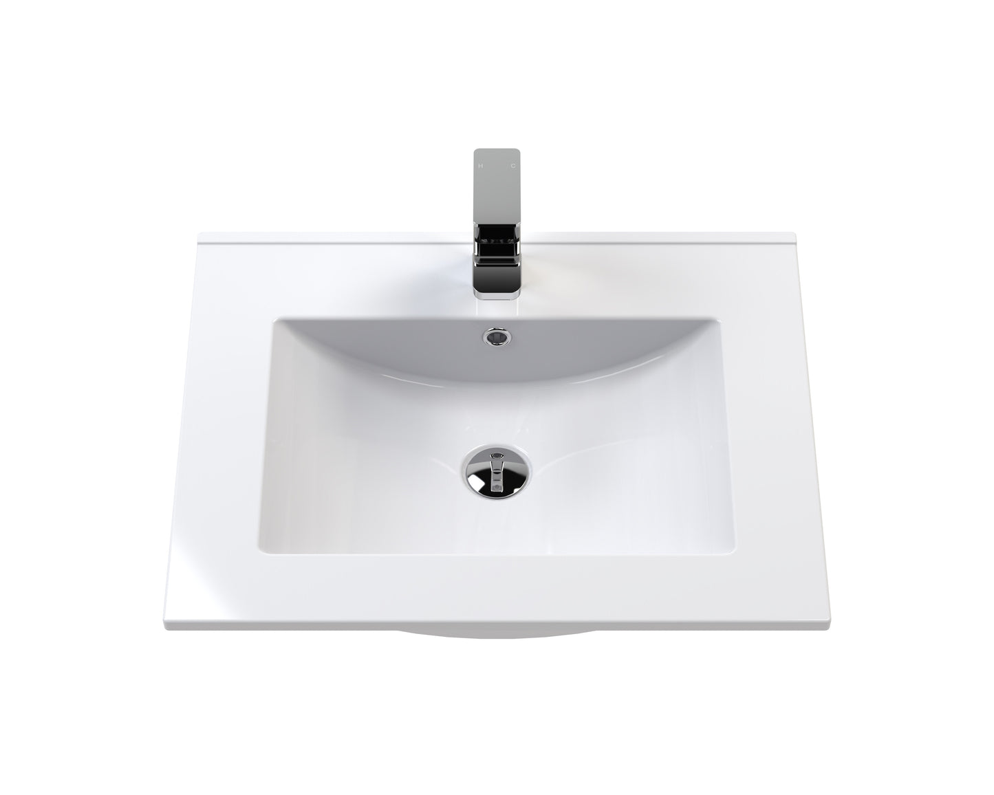 Hudson Reed 600mm Wall Hung 2-Drawer Vanity with Basin - 1 Tap Hole