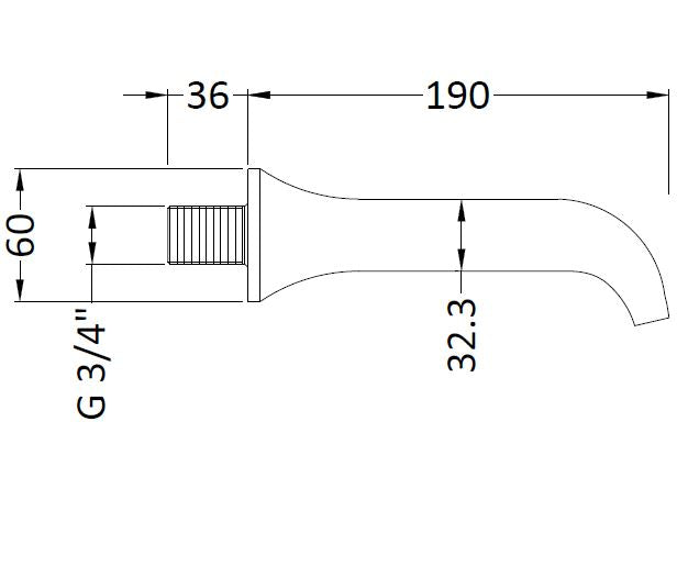 Hudson Reed Wall Mounted Bath Spout
