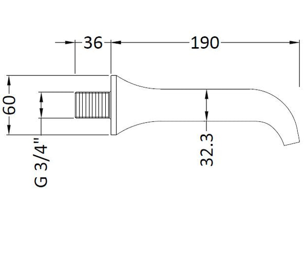 Hudson Reed Wall Mounted Bath Spout