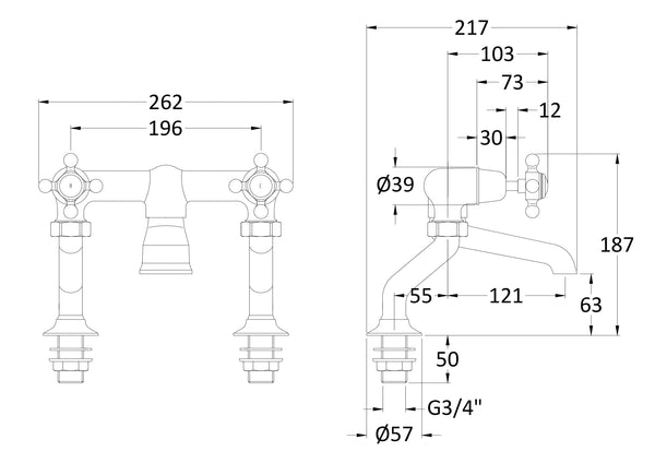 Hudson Reed Deck Mounted Bath Filler