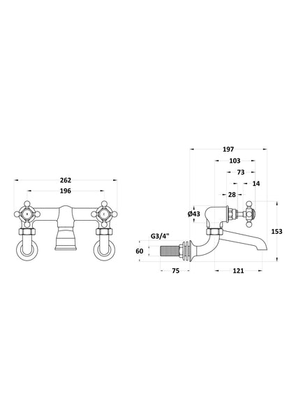 Hudson Reed Wall Mounted Bath Filler