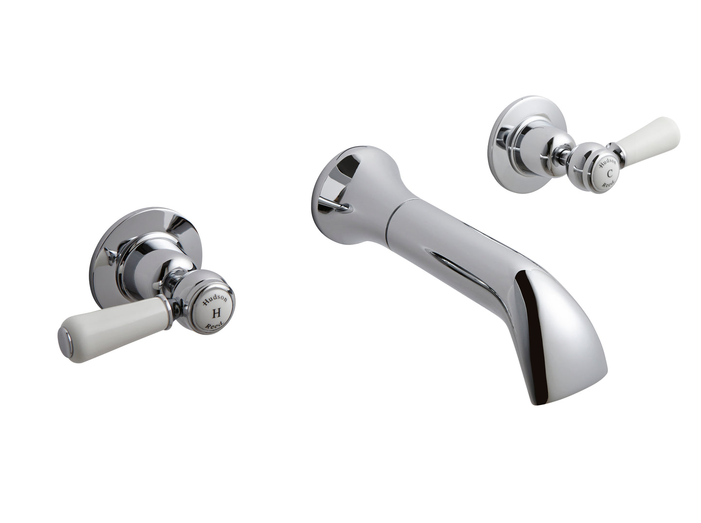 Hudson Reed Wall Mounted Bath Spout & Stop Taps