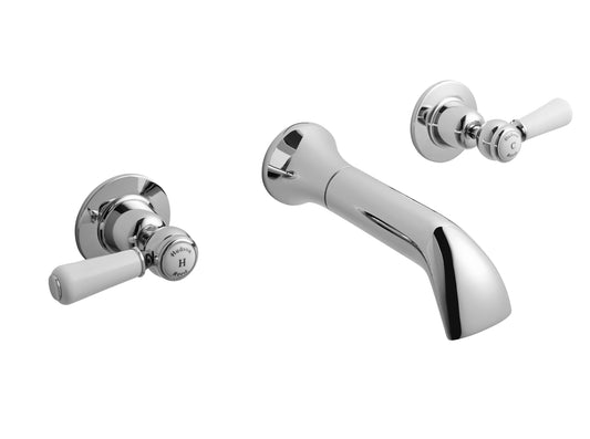 Hudson Reed 3 Tap Hole Wall Mounted Basin Mixer